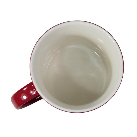 Starbucks Embossed Mug Red Stackable Classic Spell Out Logo New Bone China 2012 - Picture 7 of 10